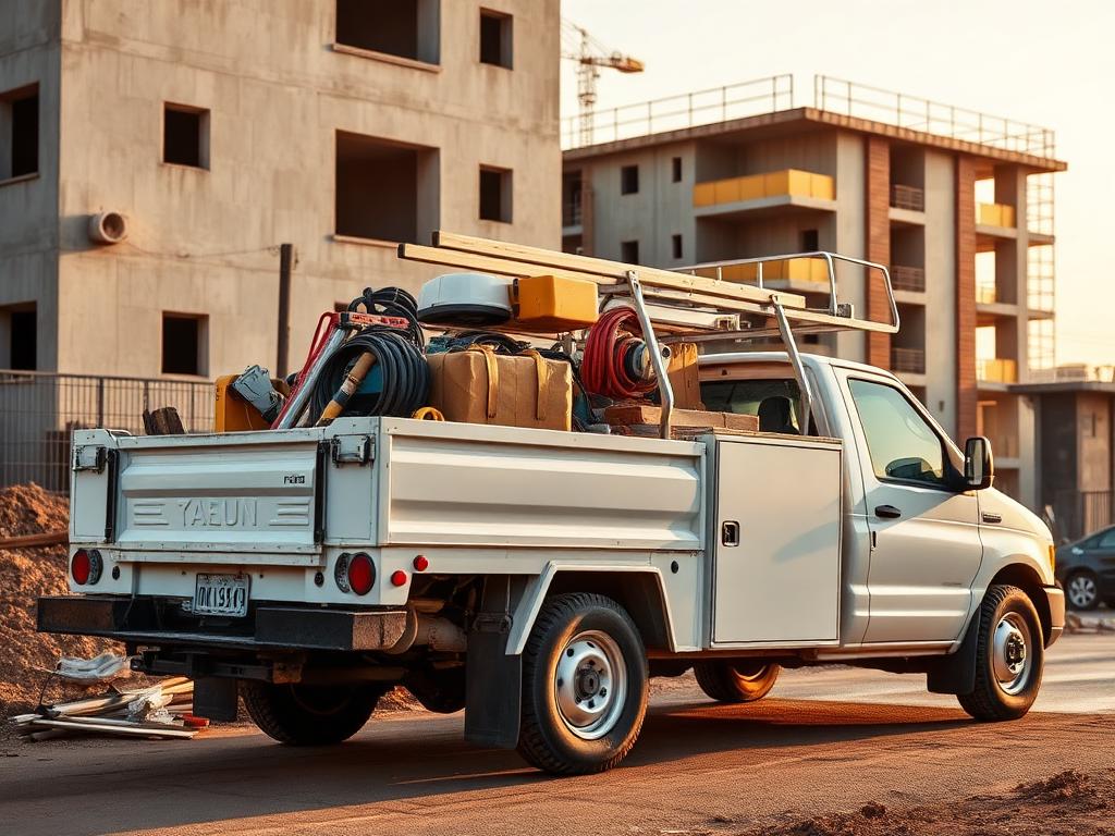 Camionnette de chantier — parc matériel Ets Hiram Sarl
